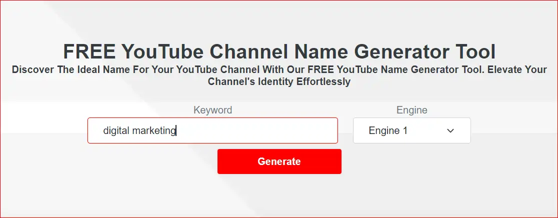 free youtube channal name generator